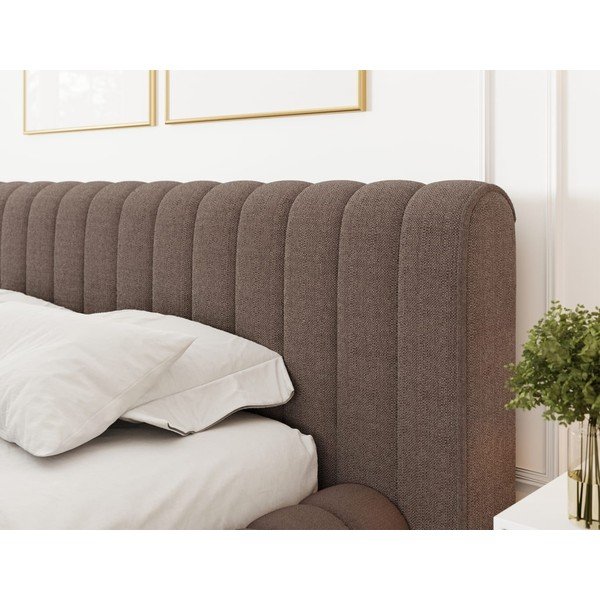 Brūna polsterēta divvietīga gulta ar veļas kasti un ar redelēm 140x200 cm Carilla – ELTAP-image-4