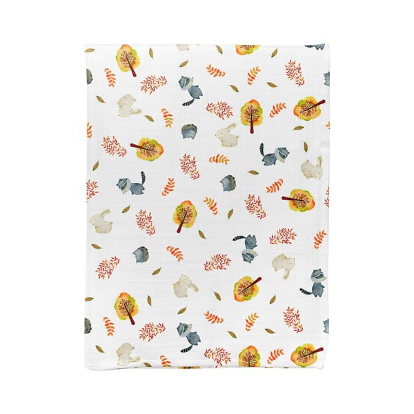 Balta muslīna bērnu sega 75x100 cm Forest – Mijolnir