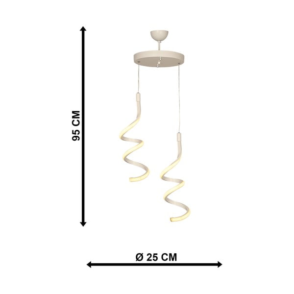 Balta metāla LED piekaramā lampa ø 25 cm Hilton – Squid Lighting-image-3