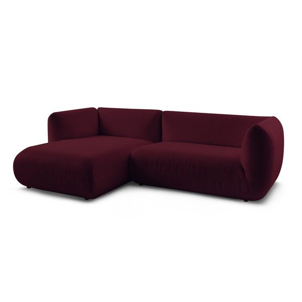 Bordo sarkans velveta stūra dīvāns (kreisais stūris) Lecomte – Bobochic Paris-image-3