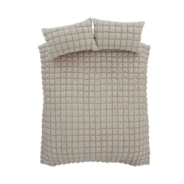 Bēša divvietīga gultas veļa 200x200 cm Puffer – Catherine Lansfield-image-2