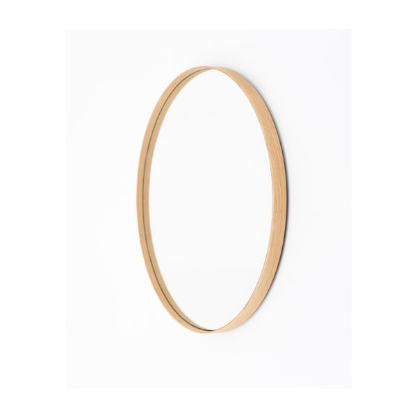 Sienas spogulis ar ozolkoka rāmi Wireworks Glance, ⌀ 66 cm-image-1