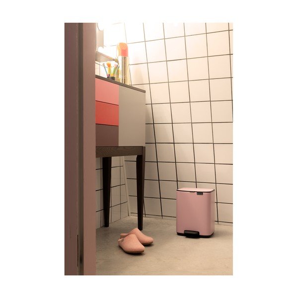 Rozā tērauda atkritumu tvertne ar pedāli 4 l Bo – Brabantia-image-1