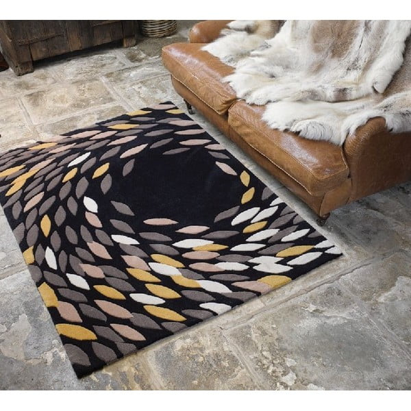 Paklāji Flair paklāji Swirl Black/Gold, 160 x 230 cm