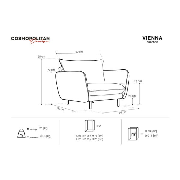Tumši pelēks samta atpūtas krēsls Cosmopolitan Design Vienna-image-4