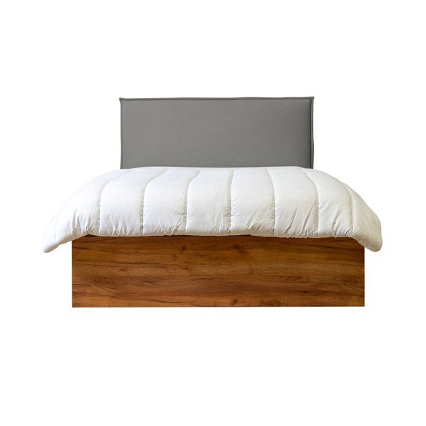 Pelēka/dabīga toņa divvietīga gulta ar veļas kasti un režģi 140x190 cm Cara – Bobochic Paris-image-2