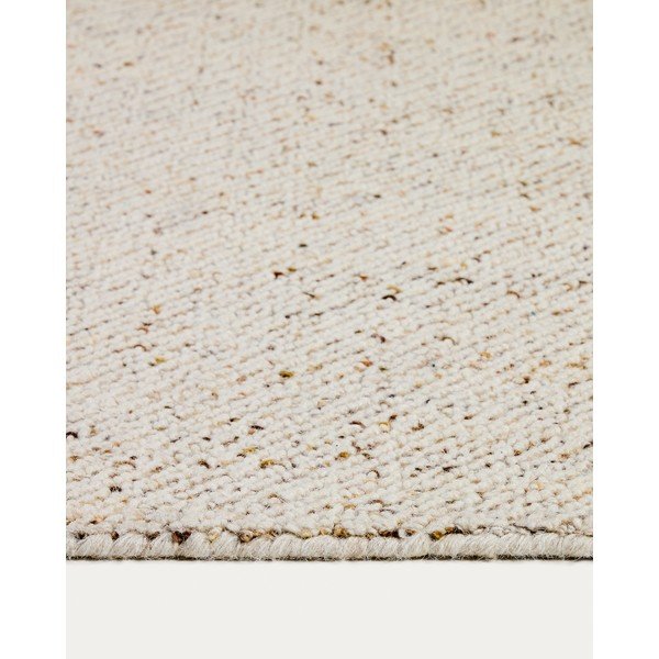 Krēmkrāsas ar rokām darināts vilnas paklājs 160x230 cm Lenuo – Kave Home-image-4