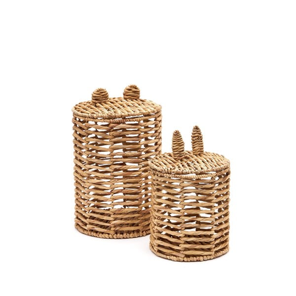 Dabīga toņa bērnu rotaļlietu grozi no ūdens hiacintes (2 gab.) ø 30x50 cm Venezia – Kave Home