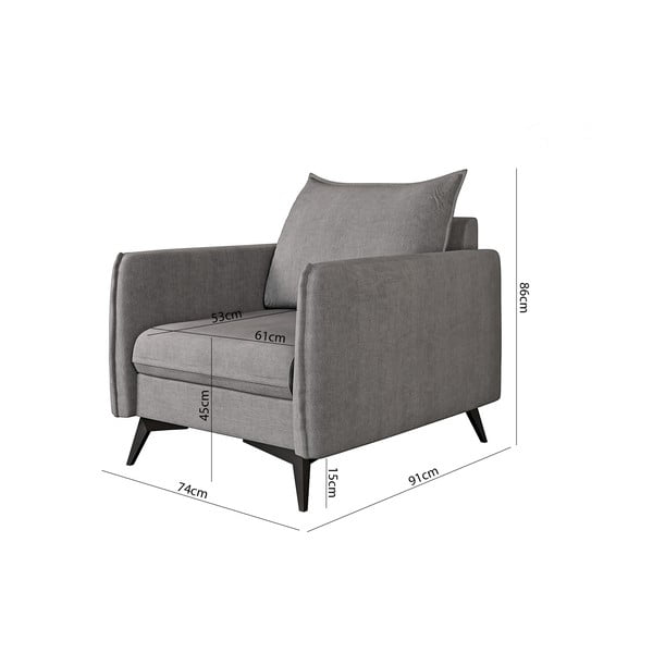 Pelēks atpūtas krēsls Juli Bis – Ropez-image-3