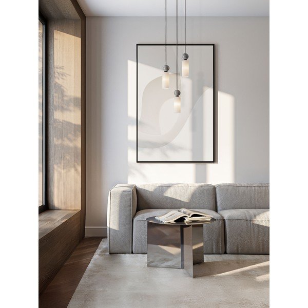 Matēti melna akmens piekaramā lampa ar stikla abažūru ø 25 cm Filomena – Nova Luce-image-2