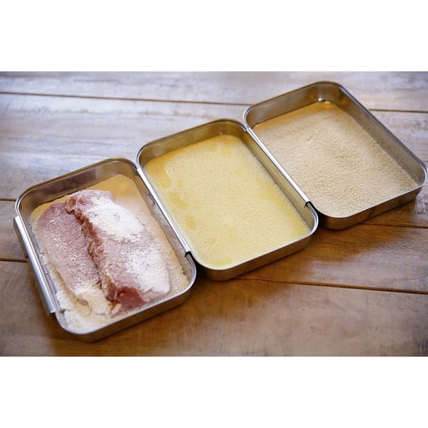 Sudraba krāsas nerūsējošā tērauda panēšanas trauku komplekts – Maximex-image-1