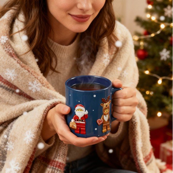Tumši zila keramikas bērnu krūze 300 ml Christmas Minifigures – LEGO®-image-4