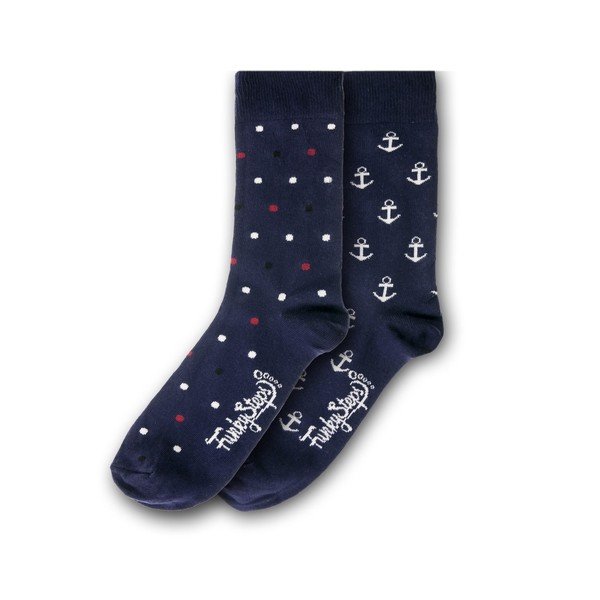 2 pāru zeķu komplekts Funky Steps Anchor, izmērs 39 - 45