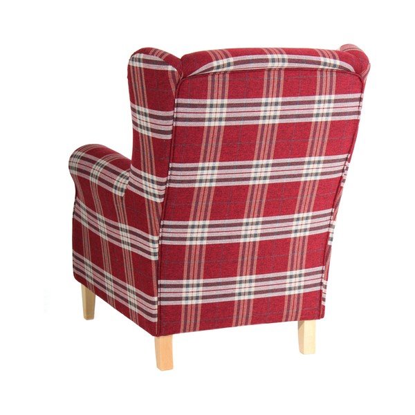 Sarkans rūtains atzveltnes krēsls Max Winzer Lorris-image-4