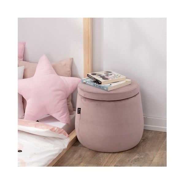 Melns samta bērnu pufs Posh Velvet – Yellow Tipi-image-3