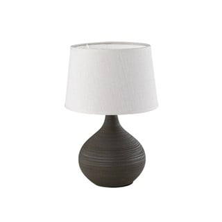 Tumši brūna keramikas un auduma galda lampa Trio Martin, augstums 29 cm