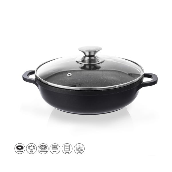 Kastrolis ar nelīpošu virmsu un stikla vāku Pfluon Granit Orion Grande, ⌀ 24 cm-image-2