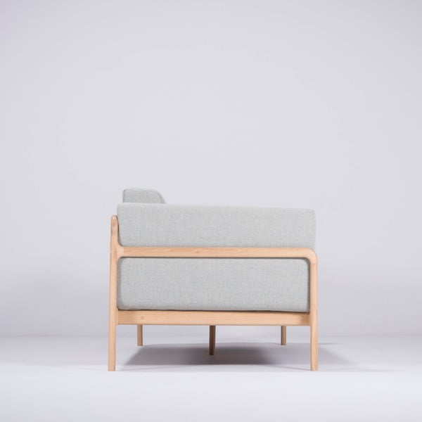 Zili pelēks dīvāns ar ozolkoka konstrukciju Gazzda Fawn, 240 cm-image-2