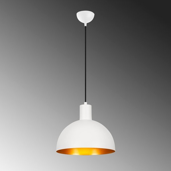 Balta/zelta krāsas piekaramā lampa ar metāla abažūru ø 30 cm Sivani – Opviq lights-image-2