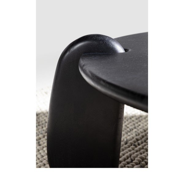 Melns mango masīvkoka apaļš žurnālgaldiņš ø 80 cm Tamira – MOME-image-4