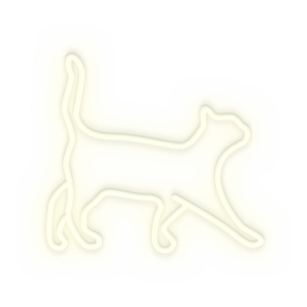 Balts sienas gaismas dekors Candy Shock Cat, 40 x 37 cm-image-1