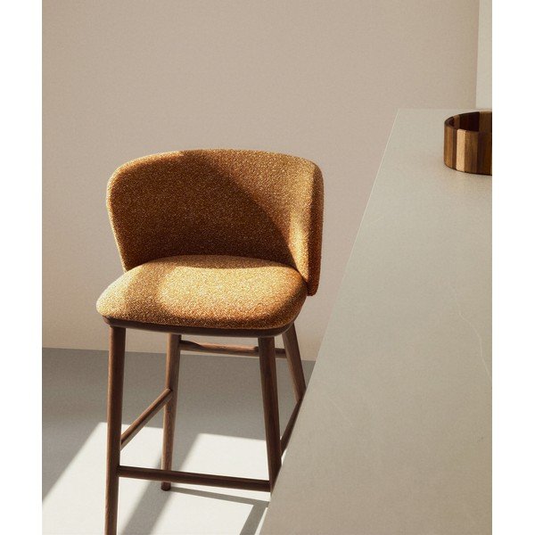 Terakotas oranžs polsterēts bāra krēsls (sēdekļa augstums 75 cm) Ciselia – Kave Home-image-2