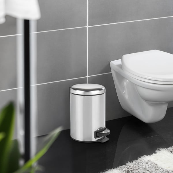 Sudraba atkritumu tvertne ar pedāli Wenko Leman, 3 l-image-1