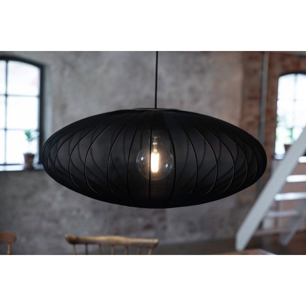 Melna piekaramā lampa ar auduma abažūru ø 75 cm Florence – Markslöjd-image-3