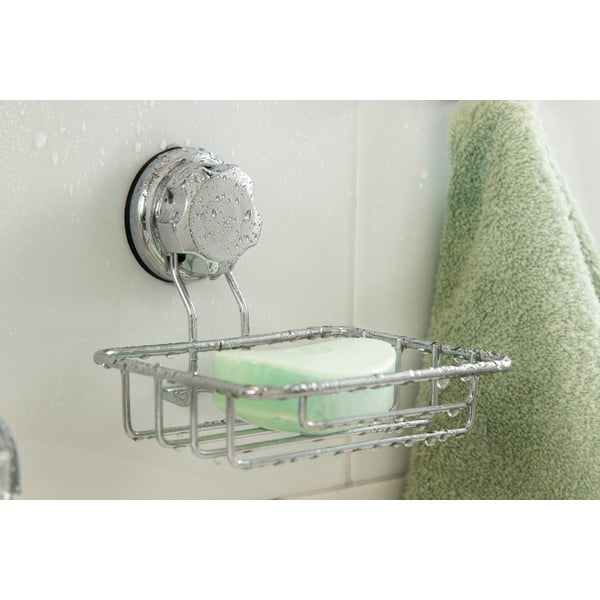 Sudraba krāsas tērauda pašturošs ziepju trauks Bestlock Bath – Compactor-image-1