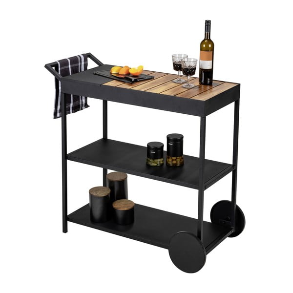 Servēšanas galdiņš uz riteņiem ar akācijas koka galda virsmu 40x80 cm Miro – Wenko-image-3