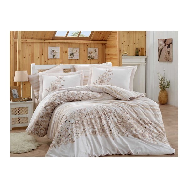 Divguļamās gultas veļa ar gultas pārklāju, kokvilnas satīns Serena, 200 x 220 cm