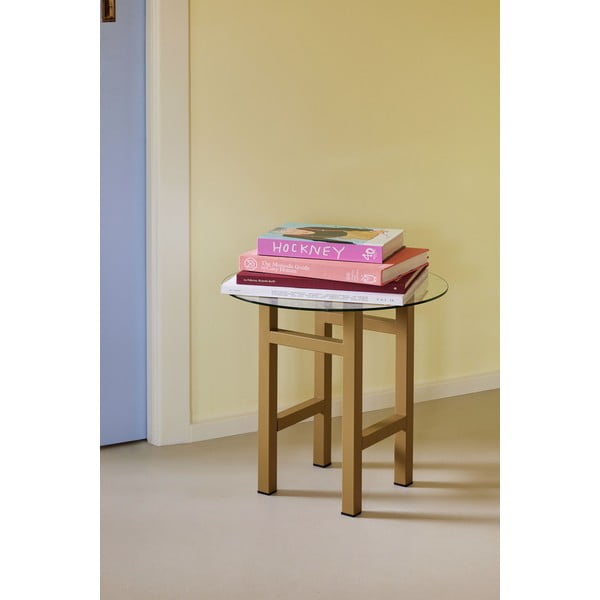 Apaļš sānu galdiņš ar stikla galda virsmu ø 40 cm Elevate – Hübsch-image-1