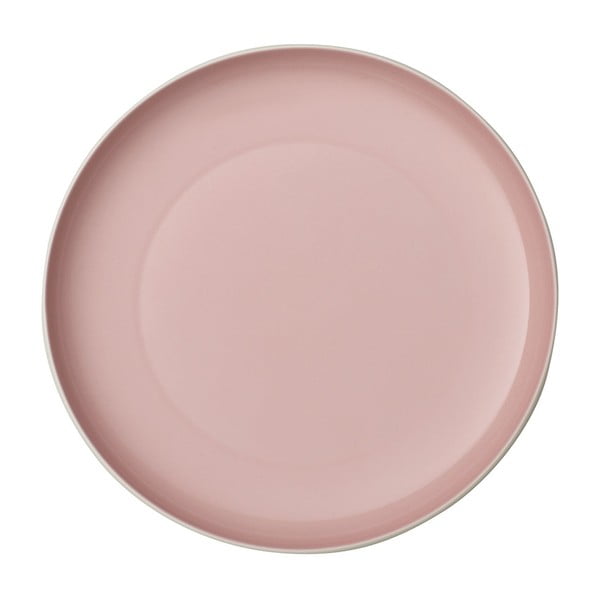 Balts un rozā porcelāna šķīvis Villeroy & Boch Uni, ⌀ 24 cm