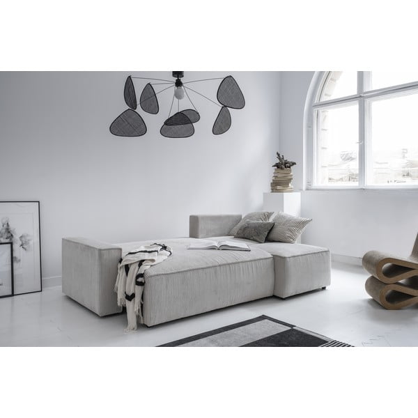 Balts velveta salokāms stūra dīvāns (ar maināmu stūri) Brave Dave – Miuform-image-4