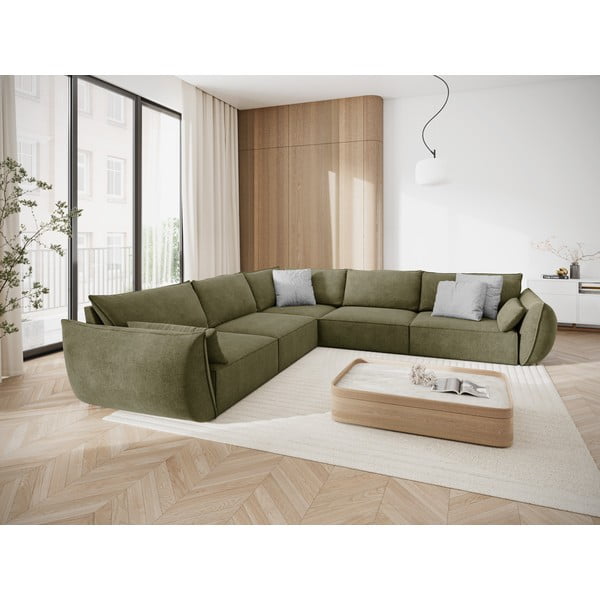 Zaļš stūra dīvāns (maināms stūris) Vanda – Mazzini Sofas-image-1