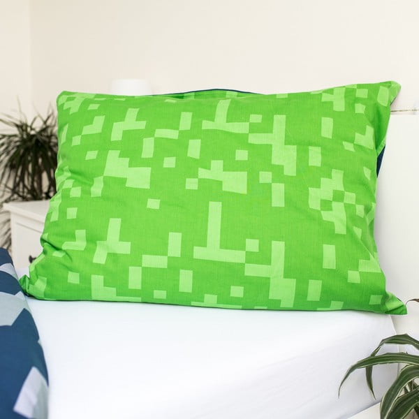 Zaļa/zila vienguļamā kokvilnas bērnu gultas veļa 140x200 cm Minecraft "Sssleep Tight" – Jerry Fabrics-image-4