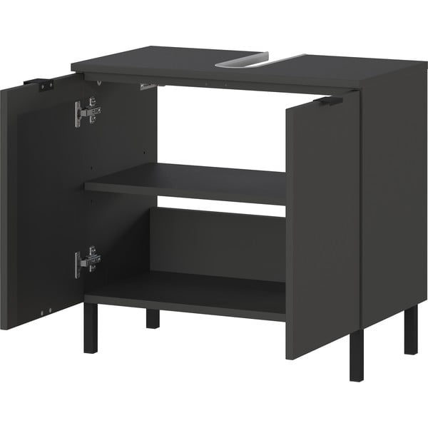 Antracīta pelēks skapītis zem izlietnes 60x56 cm Arcena – Germania-image-3