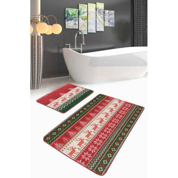 Samta vannas istabas paklājiņi (2 gab.) 60x100 cm Merry Christmas – Mila Home