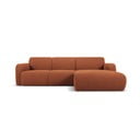 Brūns stūra dīvāns no buklē auduma (ar labo stūri) Molino – Micadoni Home