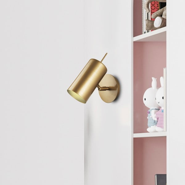 Sienas lampa zelta krāsā Squid Lighting Geo, augstums 23 cm-image-3