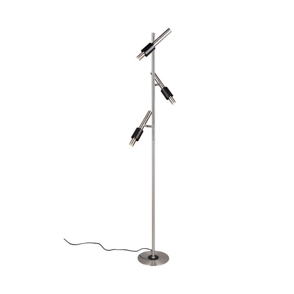 Melna/sudraba krāsas LED stāvlampa (augstums 150 cm) Ikaris – Trio Select-image-4