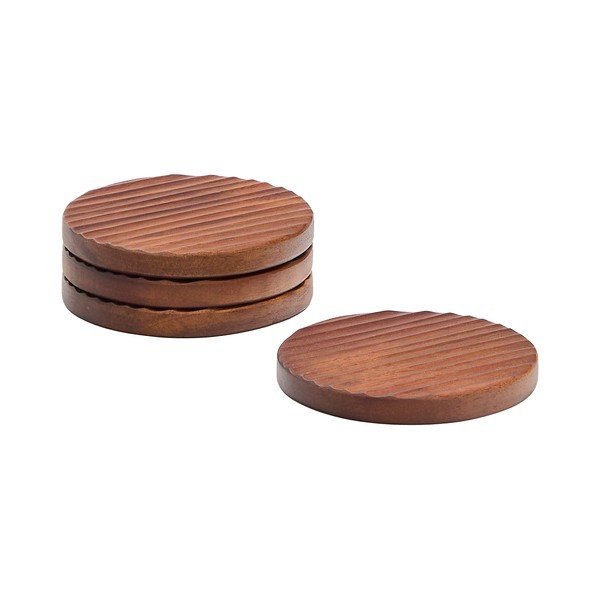 Tumša dabīga toņa koka paliktņi (4 gab.) Rommu – Kave Home