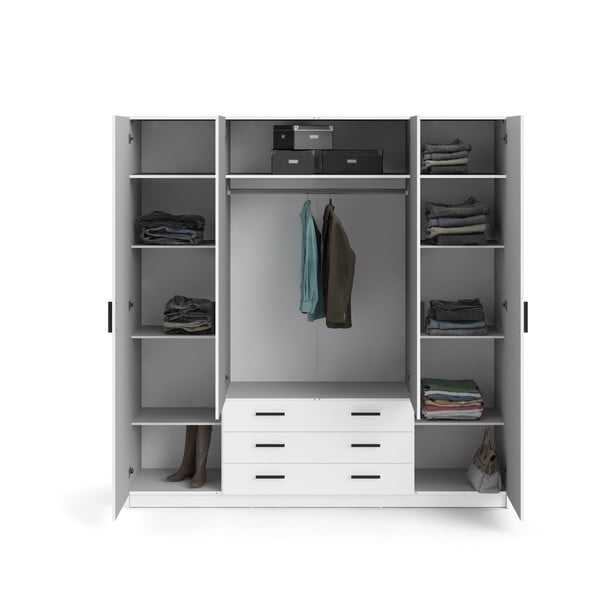 Balts drēbju skapis 196x200 cm Sprint – Tvilum-image-2