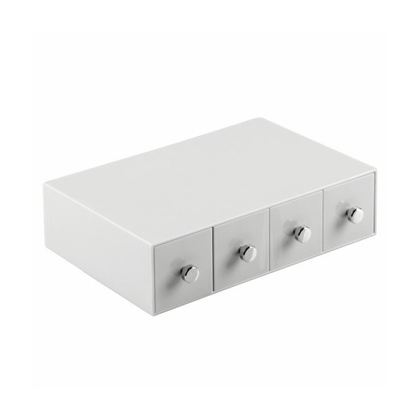 Balts organizators ar 4 atvilktnēm InterDesign Cosmetic-image-1