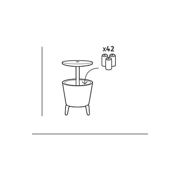 Plastmasas apaļš dārza galds ar ledus paplāti ø 49,5 cm Cool – Keter-image-4