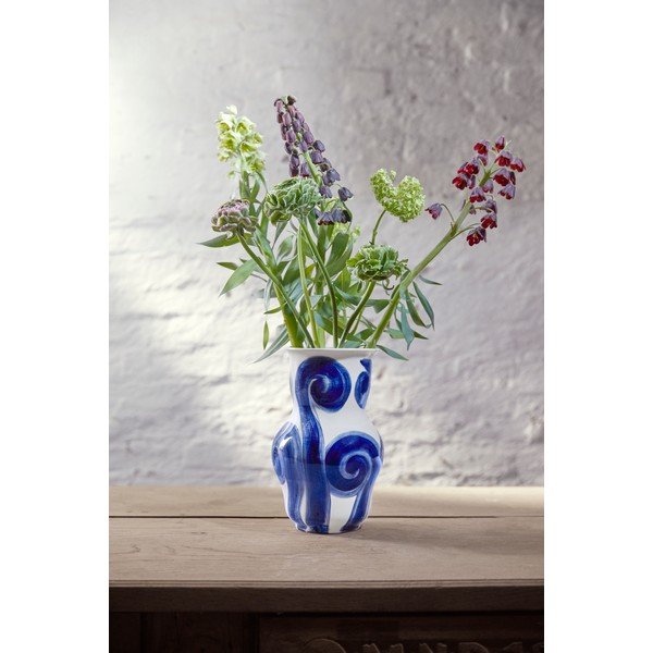 Zila māla ar rokām apgleznota vāze Tulle – Kähler Design-image-1