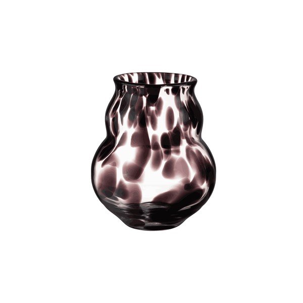 Tumši brūna stikla rokām darināta vāze (augstums 22 cm) Dam – noo.ma