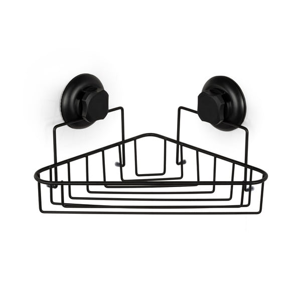 Melns pašturošs sienas vannas istabas stūra plaukts Compactor Bestlock Black Corner Rack 1 Shelf-image-4