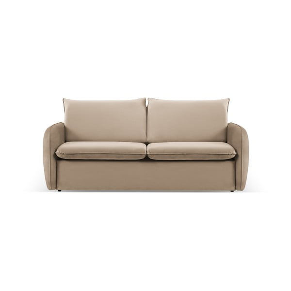 Bēšs samta izvelkamais dīvāns 194 cm Vienna – Cosmopolitan Design