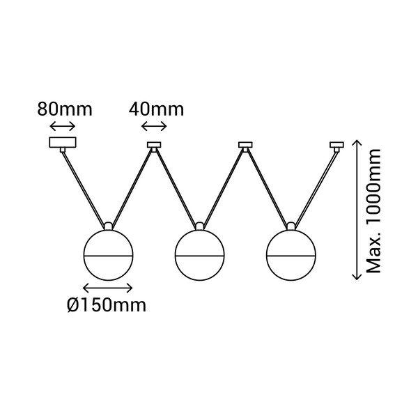 Melns piekaramais gaismeklis SULION Eclipse, augstums 100 cm-image-4